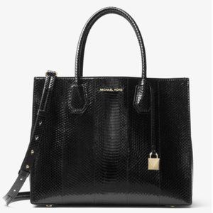 Michael Kors Mercer Genuine Snakeskin Tote